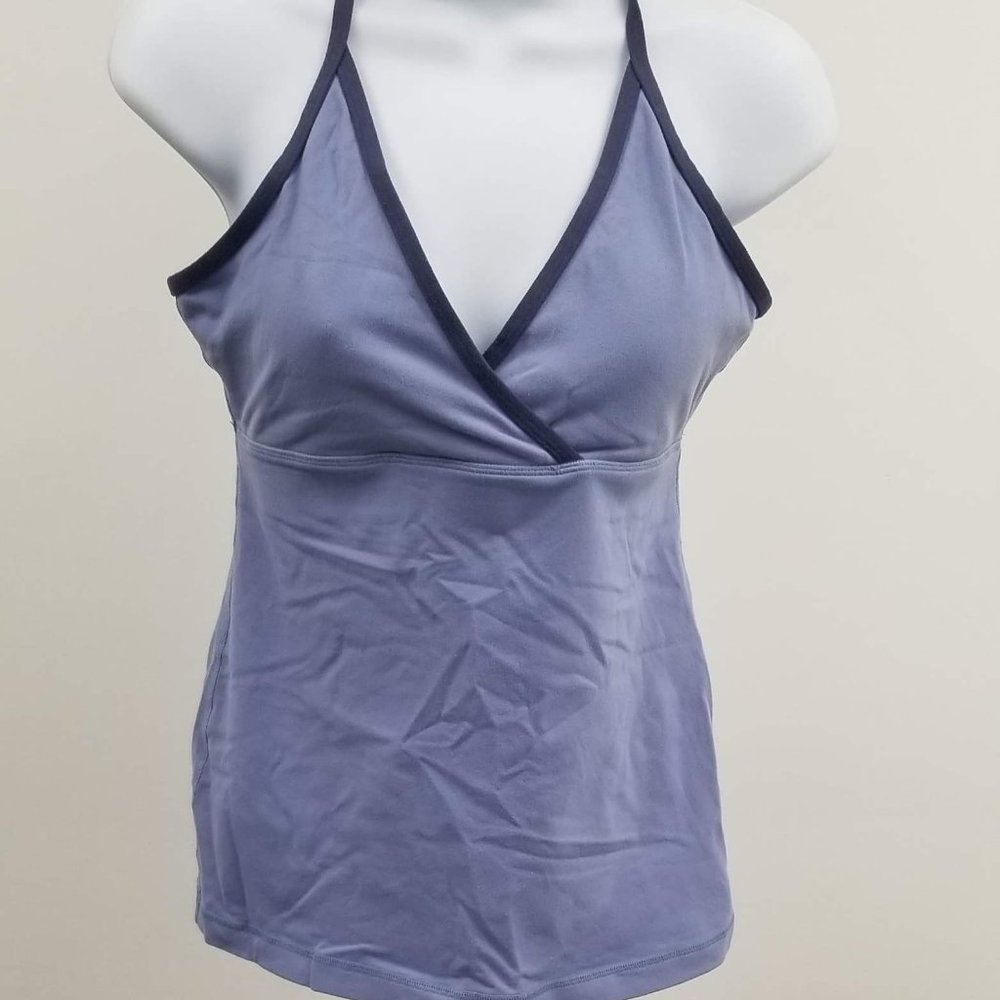 LULULEMON BLUE V-NECK HALTER TANK TOP SIZE 0